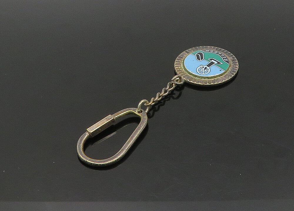 925 Sterling Silver  Vintage Enamel Belleek Windmill Key Chain  TR3017