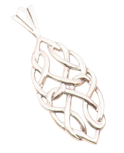 925 Sterling Silver  Vintage Shiny Smooth Celtic Knot Design Pendant  PT17141