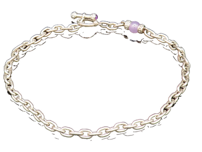 JUDITH RIPKA 925 Silver  Vintage Chalcedony & Amethyst Chain Necklace  NE3920