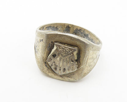 925 Sterling Silver  Vintage Antique RJHS Hammered Band Ring Sz 6  RG14049