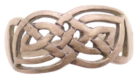 925 Sterling Silver Vintage Ring Cutout Celtic Knots Band  Sz 12.5  RG33011