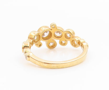 925 Sterling Silver Vintage Ring Gold Plated Bezel Set CZ Band  Sz 7  RG35787