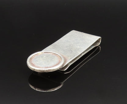 925 Sterling Silver  Vintage Minimalist Circle Accent Money Clip  TR3405