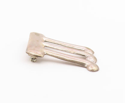 925 Sterling Silver Vintage Brooch Pin MEXICO Musical Note Cutout  BP12604