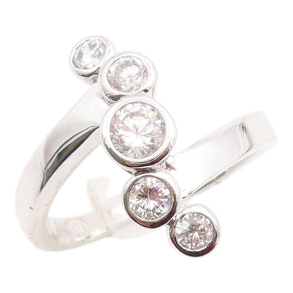 925 Sterling Silver Vintage Ring Bezel Set CZ Pebble Scatter  Sz 6.5  RG35827