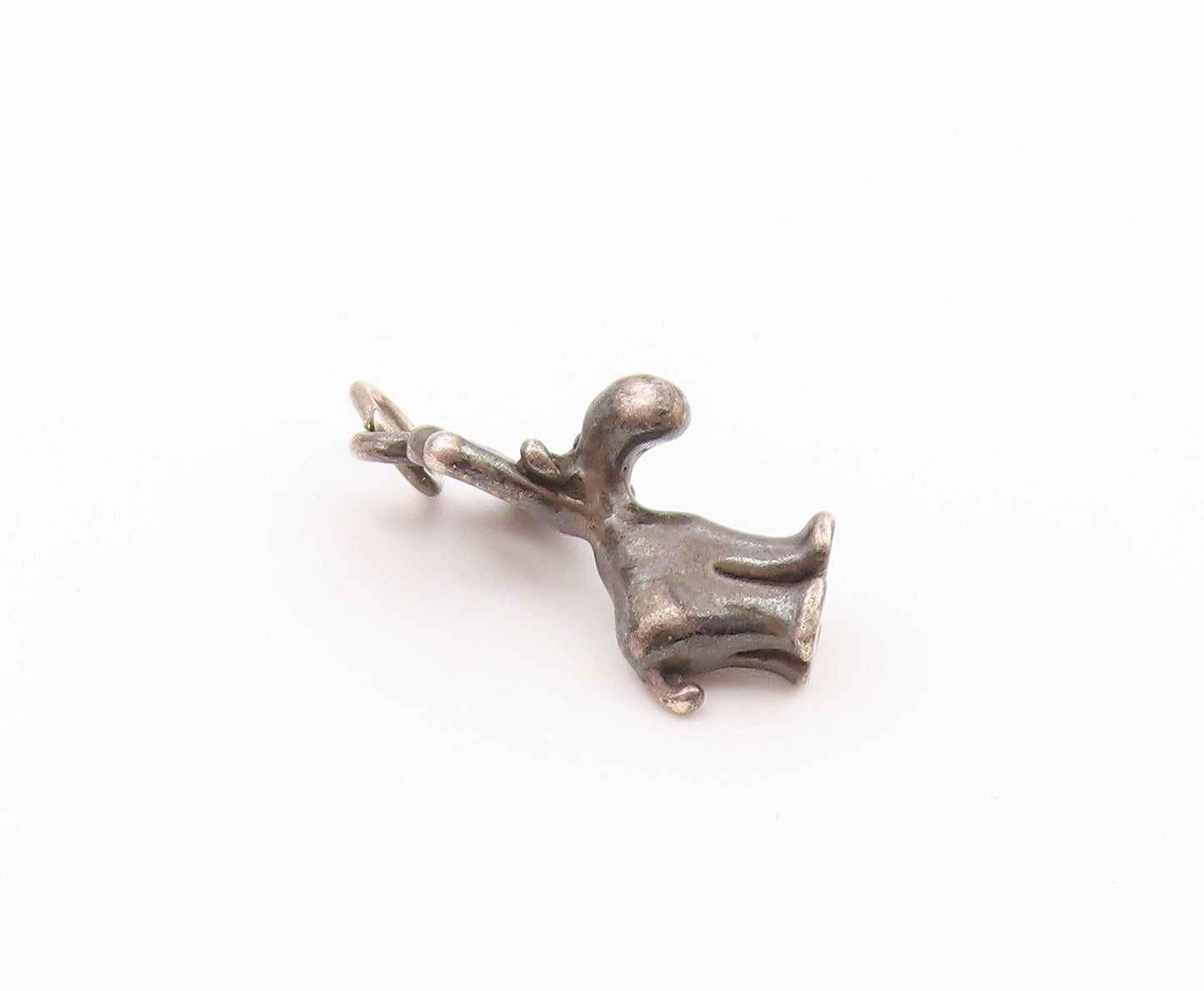 925 Sterling Silver  Vintage Petite Dark Tone Reindeer Head Pendant  PT19430
