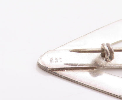 925 Sterling Silver Vintage Brooch Grooved Geometric Nested Triangles  BP11839