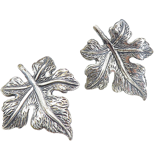 DANECRAFT 925 Sterling Silver  Vintage Floral Leaf Non Pierce Earrings  EG4183