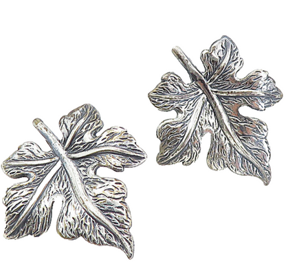 DANECRAFT 925 Sterling Silver  Vintage Floral Leaf Non Pierce Earrings  EG4183