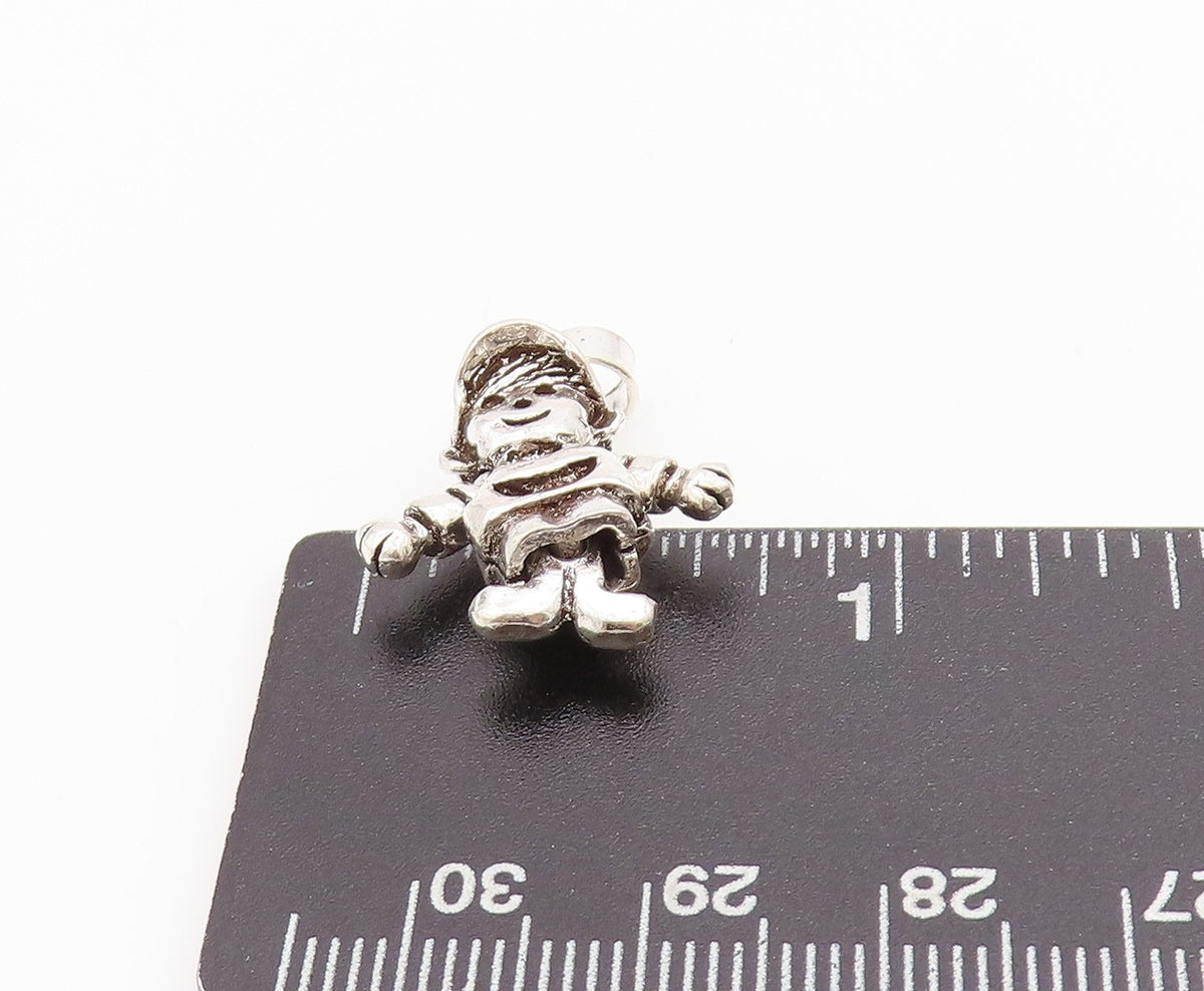 925 Sterling Silver Vintage Pendant Mini Happy Boy Charm Moves  PT24434