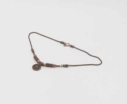 ZANFIELD 925 Silver  Vintage Swirly Carved Ancient Beaded Necklace  NE4101