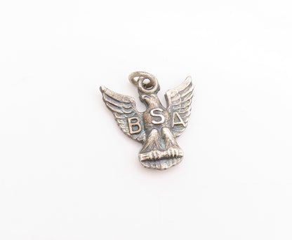 925 Sterling Silver Vintage Pendant BSA Eagle Emblem Of Achievement  PT25008