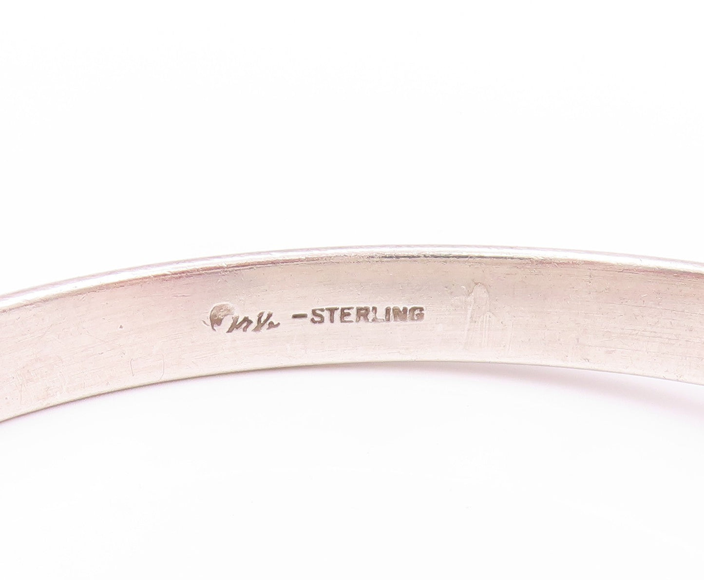 925 Sterling Silver Vintage Bracelet Minimalist Flat End Bypass Bangle  BT11204