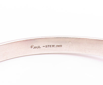925 Sterling Silver Vintage Bracelet Minimalist Flat End Bypass Bangle  BT11204