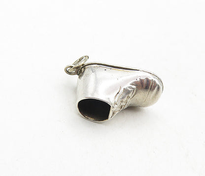 BEAU 925 Sterling Silver  Vintage Shiny Old Fashioned Shoe Pendant  PT6959