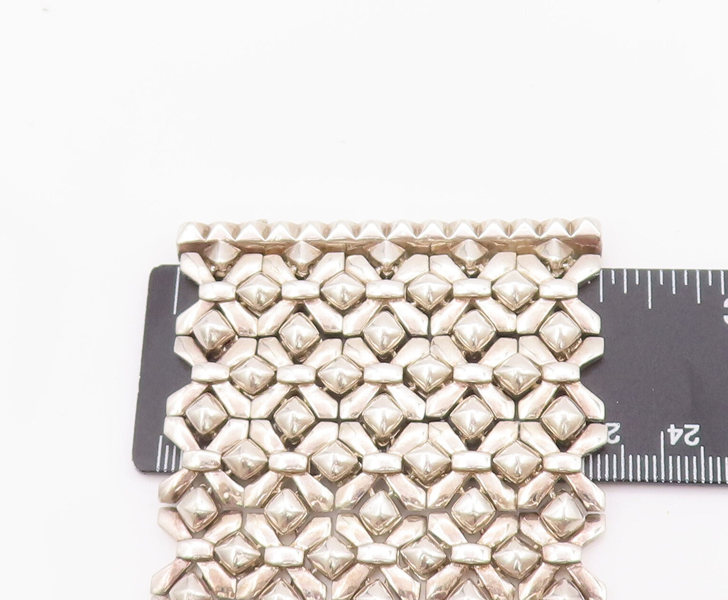 925 Sterling Silver Vintage Bracelet STEPHEN WEBSTER Heavy Woven Mesh  BT10459
