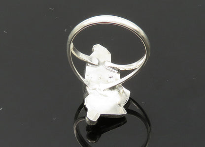 NAVAJO 925 Silver  Vintage Mother Of Pearl Shiny Band Ring Sz 5.5  RG20440