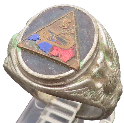 925 Sterling Silver Vintage Antique Black Onyx Eagle Signet Ring Sz 10 RG26426