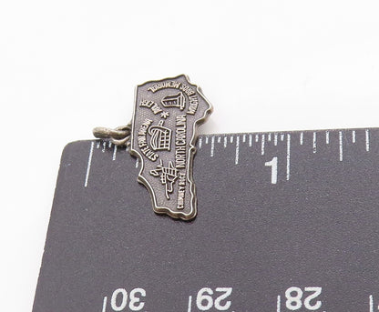 925 Sterling Silver Vintage Pendant Dark Tone North Carolina Heritage  PT24983