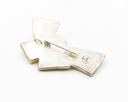 FREDERIC JEAN DUCLOS 925 Silver  Vintage Ribbon Design Brooch Pin  BP4030