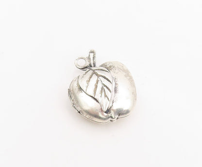 925 Sterling Silver Vintage Pendant Classic Puffy Apple Charm OPENS  PT25334