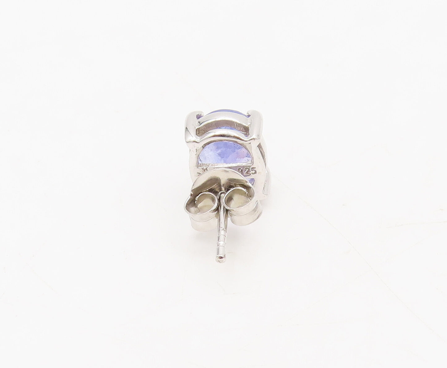 925 Sterling Silver  Vintage Minimalist Oval Tanzanite Stud Earrings  EG12711