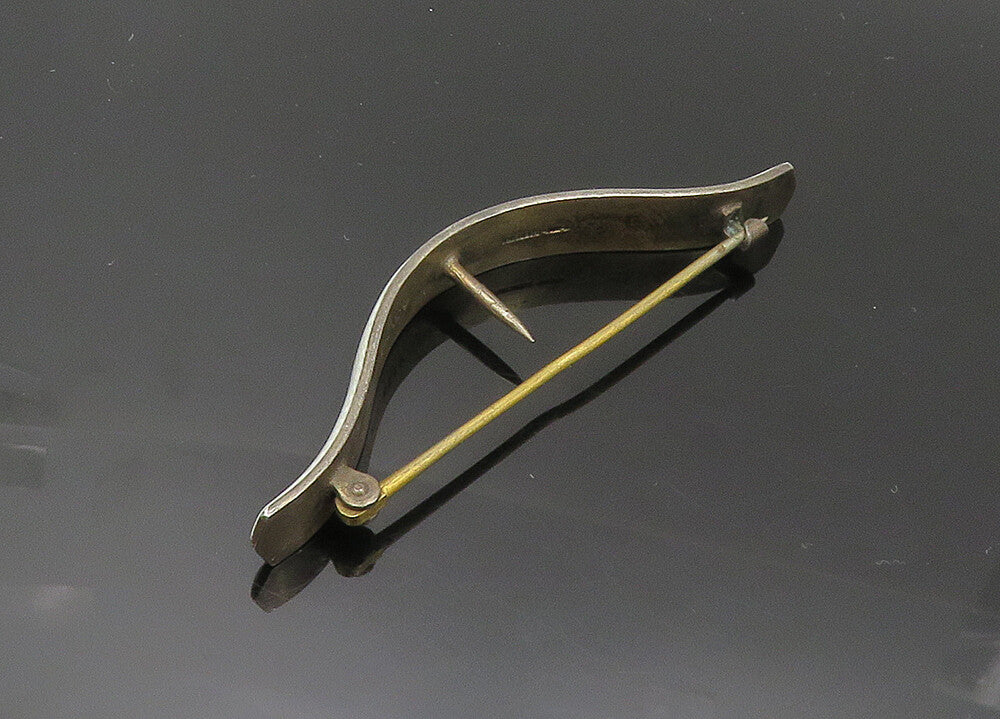 EUROPEAN 925 Sterling Silver  Vintage Enamel Coated Pin  TR3006