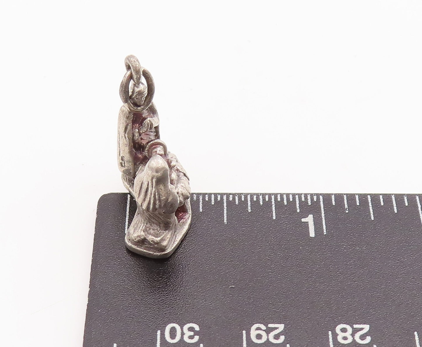 925 Sterling Silver Vintage Pendant Solid 3D Religious Charm   PT23315