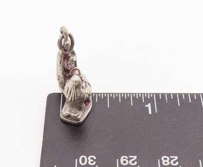 925 Sterling Silver Vintage Pendant Solid 3D Religious Charm   PT23315
