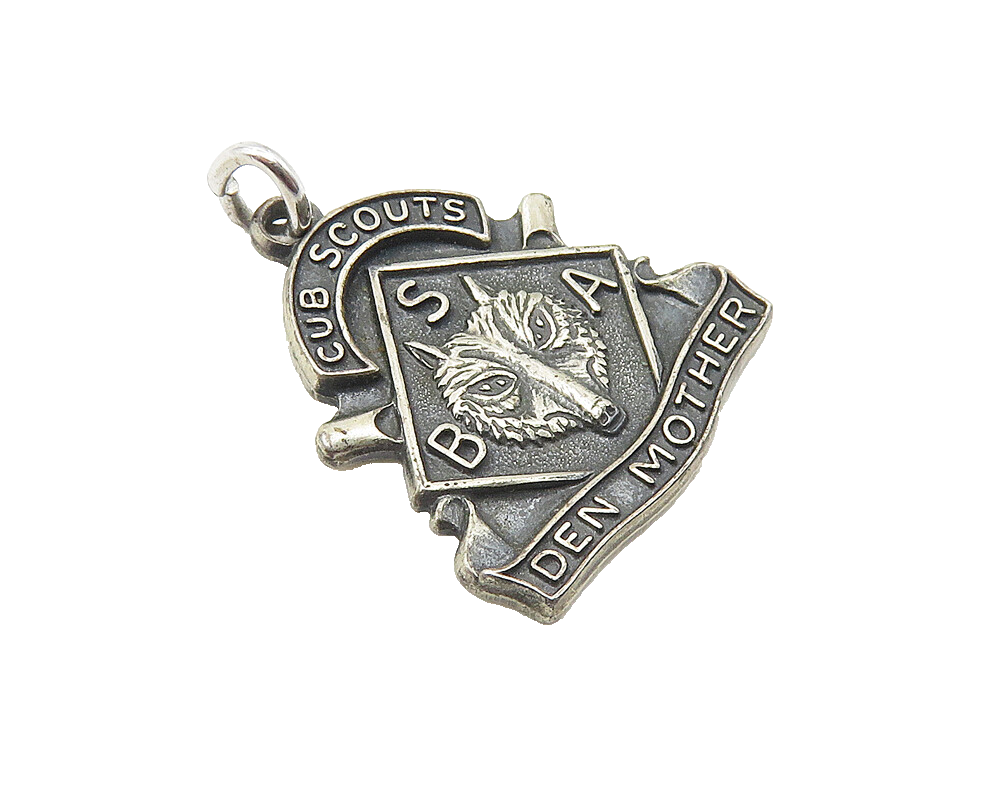 925 Sterling Silver  Vintage Oxidized Boy Scouts Of America Pendant  PT8174