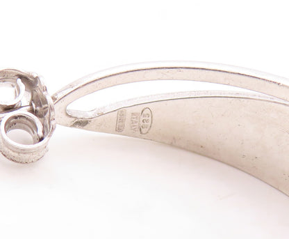 925 Sterling Silver Vintage Earrings Modernist Cutout Open Hoops  EG13307