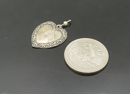 925 Sterling Silver  Vintage Petite Pearl Bordered Love Heart Pendant  PT16469