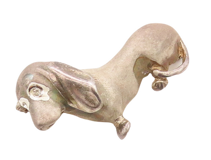 925 Sterling Silver Vintage Brooch Pin Solid Cutout Small Dog  BP11293