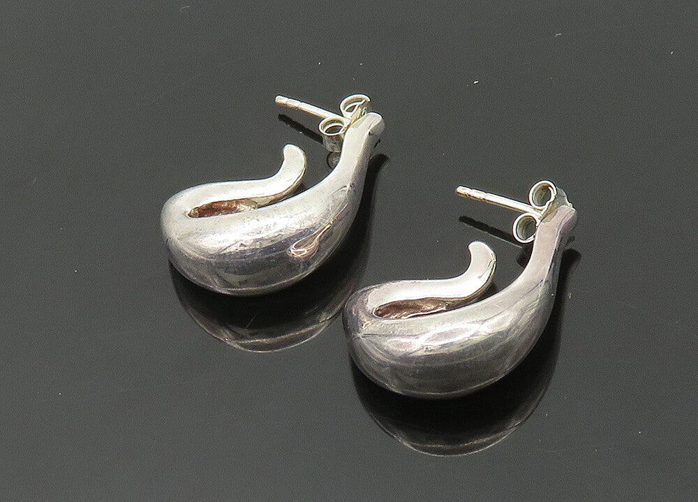 RLM STUDIO 925 Sterling Silver  Vintage Shiny Smooth JHoop Earrings  EG10469
