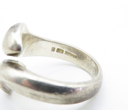 925 Sterling Silver  Vintage Smooth Arrow Bypass Band Ring Sz 6.5  RG4360