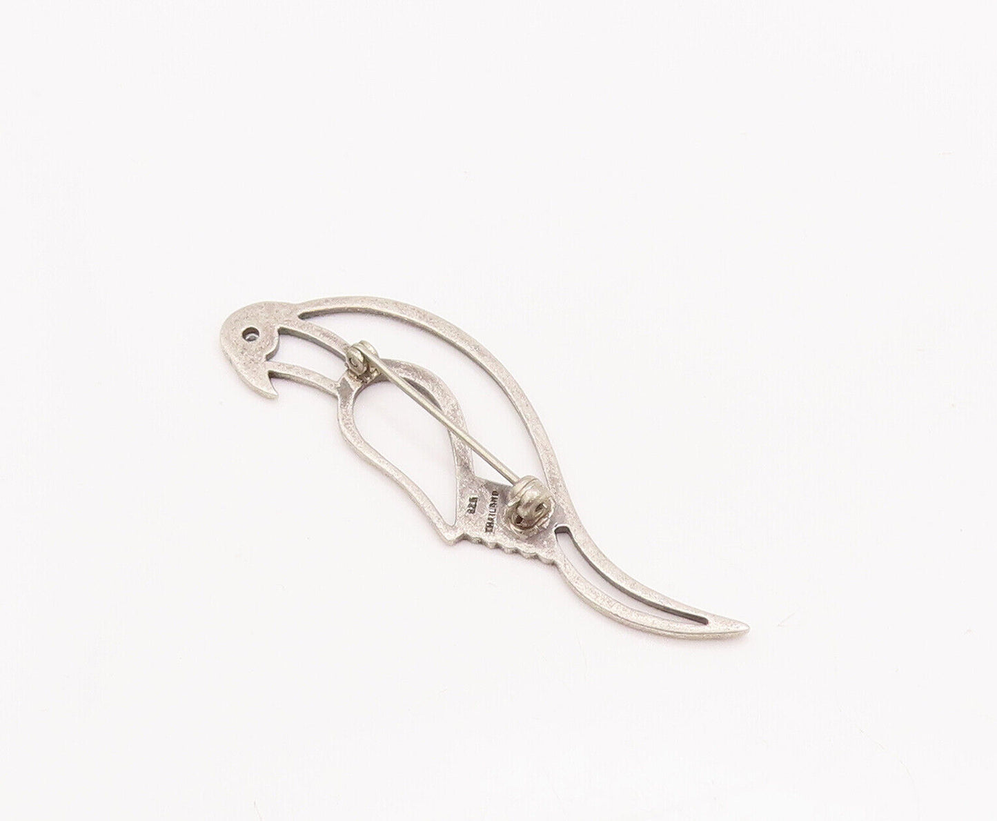 925 Sterling Silver Vintage Brooch Pin Cutout Bird Stencil  BP10882