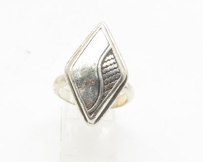 BALI 925 Sterling Silver  Vintage Diamond Shaped Cocktail Ring Sz 7.5  RG9555
