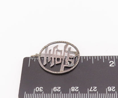 925 Sterling Silver Vintage Pendant Chinese Blessing For Long Life  PT22828