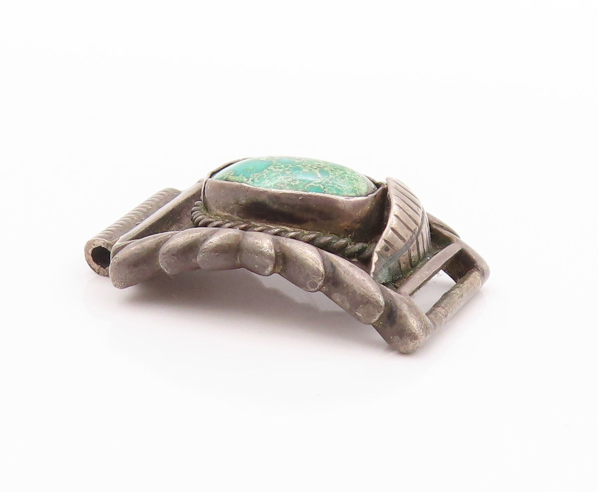 925 Sterling Silver Vintage Watch Belt NAVAJO ZUNI Turquoise Floral  TR3923