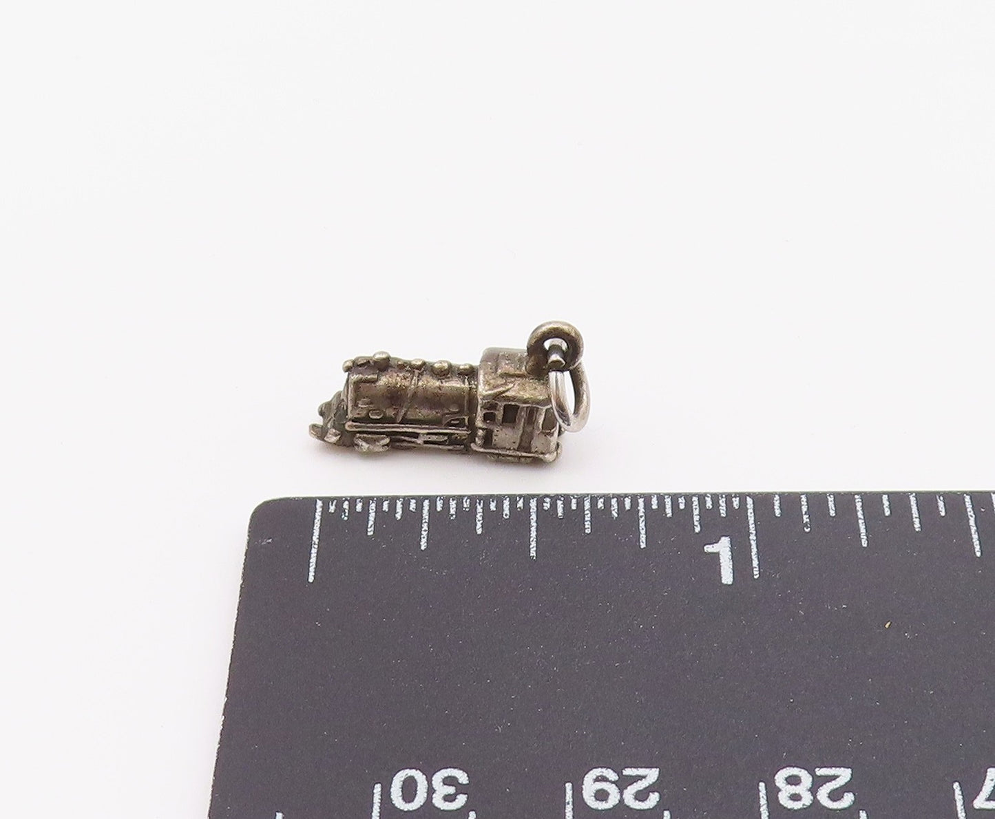 925 Sterling Silver  Vintage Petite Shiny Steam Train Pendant  PT18171