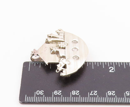 925 Sterling Silver  Vintage Noah's Arc Theme Religious Brooch Pin  BP7604