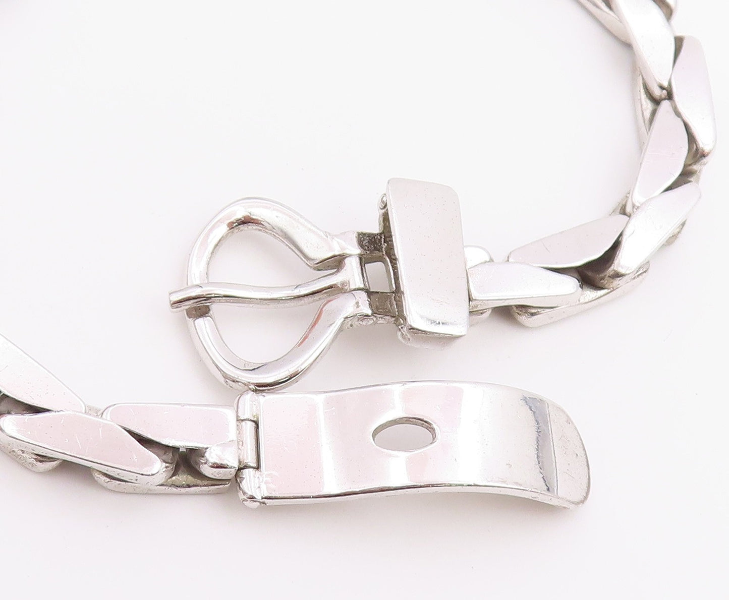 925 Sterling Silver Vintage Bracelet OP ORLANDINI Buckle Clasp Chain  BT12220