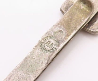 MEXICO 925 Sterling Silver   Vintage Oxidized Letter T Square Tie Clip  TR2041