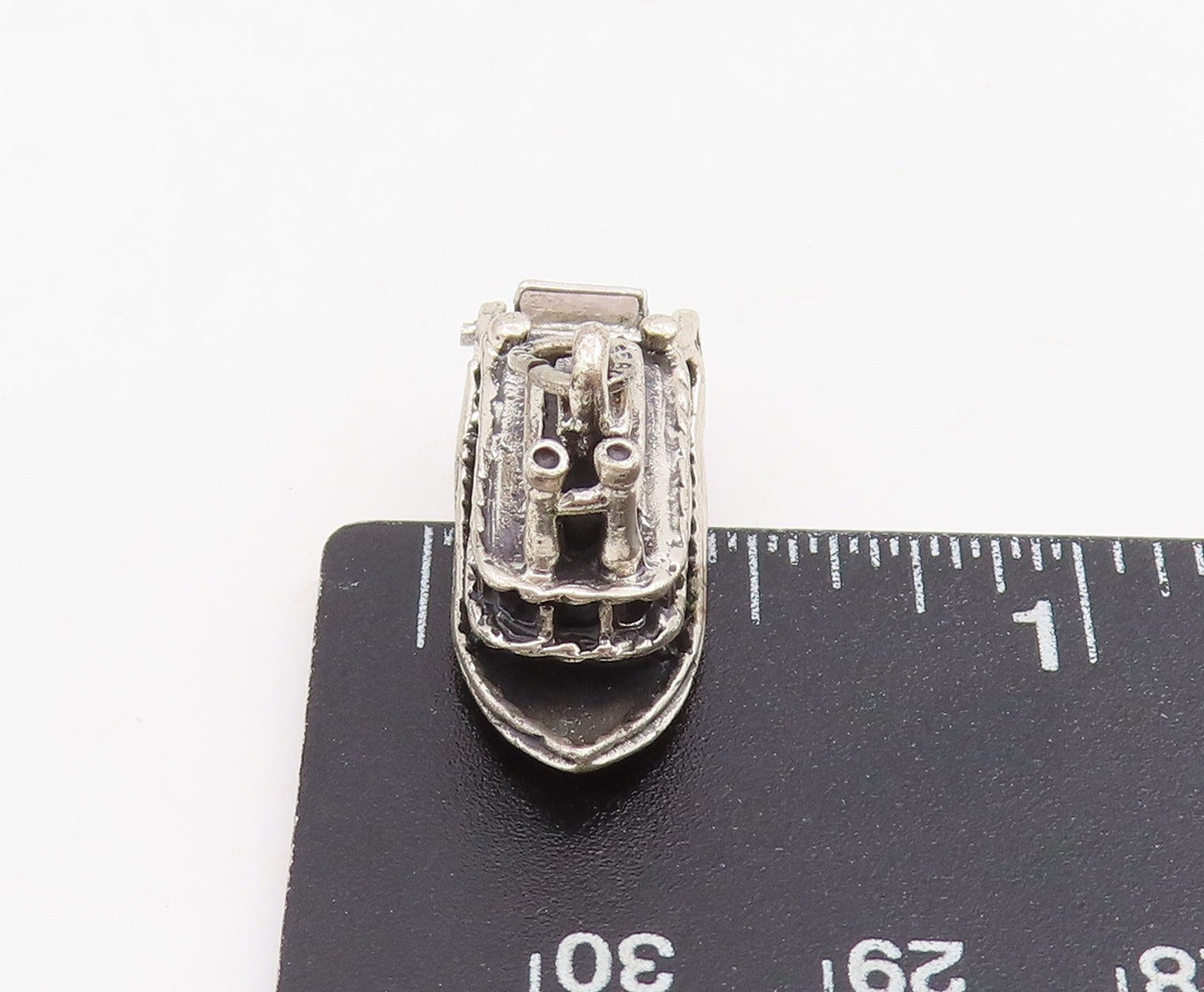 925 Sterling Silver Vintage Pendant Miniature Paddle Wheel Steamboat  PT25696