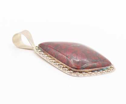 925 Sterling Silver Vintage Pendant DTR JAY KING Large Carved Gemstone  PT23997