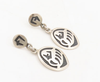 925 Sterling Silver Vintage Southwestern Etched Dangling Earrings EG12694