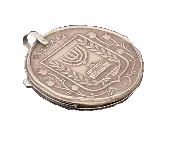 ISRAEL 925 Silver  Vintage Antique Carved Circular Nail Filer (OPENS)  TR3495