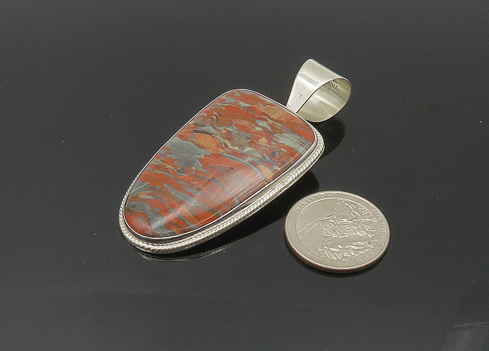 DTR JAY KING 925 Sterling Silver  Vintage Striped Jasper Pendant  PT16567