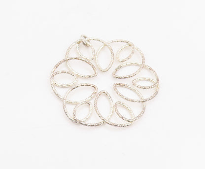 925 Sterling Silver Vintage Pendant Elegant Intertwined Open Floral Loop PT25709
