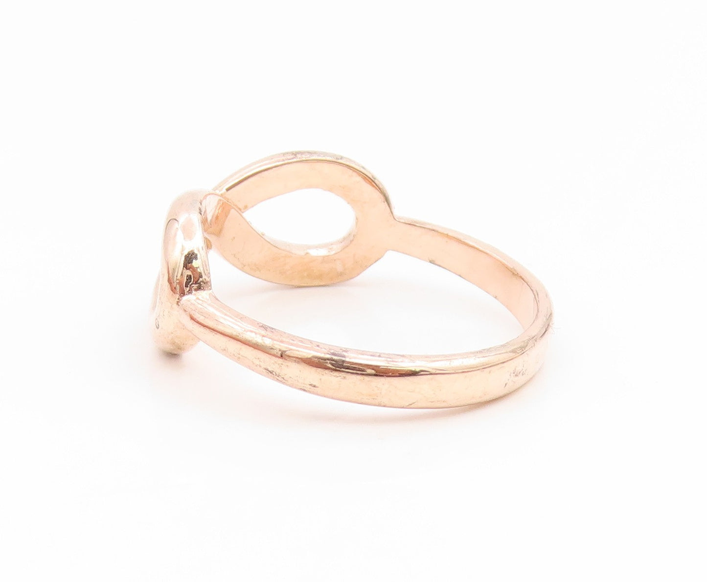 925 Sterling Silver Vintage Ring Gold Plated Elegant Infinity Band Sz 8 RG35207